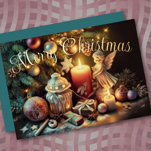 Pastel Zeichne Weihnachtsfeiertag Angel Folien Feiertagskarte