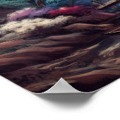 Pastel Zeichnend antikes chinesisches Landschaftsg Poster (Ecke)