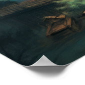 Pastel Zeichnend Asiatische Pagode und Brücke Poster (Ecke)