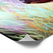 Pastel Zeichnend Baby Highland Cow Lavender Poster (Ecke)