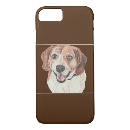 Pastel Zeichnend Beagle iPhone Case (Rückseite)
