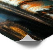 Pastel Zeichnend Birkenwaldstämme Poster (Ecke)