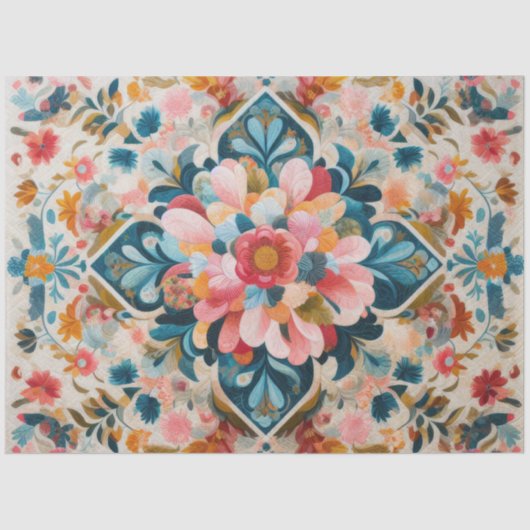 Pastel Zeichnend Blumenmuster-Block Seidenpapier (Vorderseite)