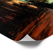 Pastel Zeichnend futuristische Comic Style City Poster (Ecke)