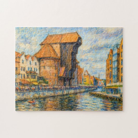 Pastel zeichnend historisches Krantor Danzig in da Puzzle (Horizontal)