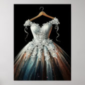 Pastel Zeichnend Hochzeitskleid auf Gefahr Poster (Vorne)