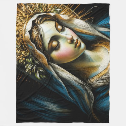 Pastel Zeichnend Jungfrau Fleecedecke (Vorderseite)