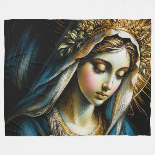 Pastel Zeichnend Jungfrau Fleecedecke (Vorderseite (Horizontal))