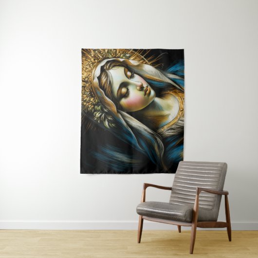 Pastel Zeichnend Jungfrau Wandteppich (Beispiel)