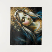 Pastel Zeichnend Jungfrau Wandteppich (Vorderseite)