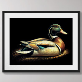 Pastel Zeichnend Mallard Duck Decoy Poster