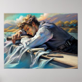 Pastel Zeichnend Man Daydreaming surrealistisch Poster (Vorne)