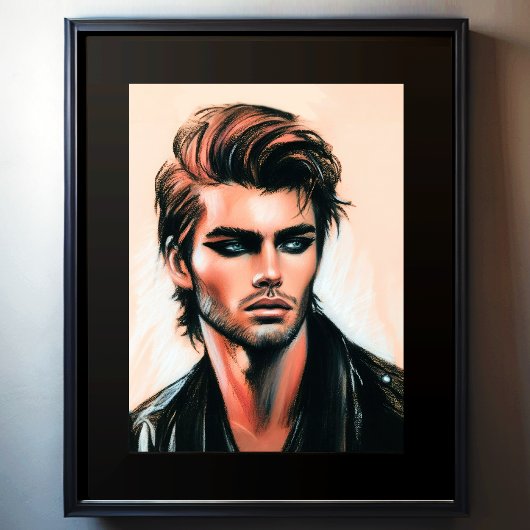 Pastel Zeichnend Man Eyeliner Poster