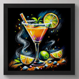 Pastel Zeichnend Orange Pink Cocktail Zitrusscheib Poster