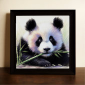 Pastel Zeichnend Panda Bamboo II Poster