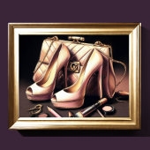 Pastel Zeichnend rosa Heelse Purpurkosmetik Poster