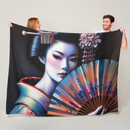 Pastel Zeichnend schöne japanische Fan Fleecedecke (Beispiel)