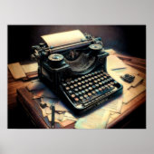 Pastel Zeichnend Schreibtisch für antike Schreibma Poster (Vorne)