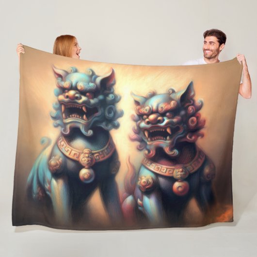 Pastel Zeichnend Shi Fu Dog Fog Protection Fleecedecke (Beispiel)