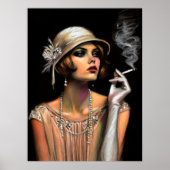 Pastel Zeichnete das Flapper Girl Srauking der 192 Poster (Vorne)