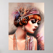 Pastel Zeichnete die Flapper Girl Red Hair der 192 Poster (Vorne)