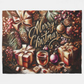 Pastel Zeichnete eines Weihnachtsbeiches Fleecedecke (Vorderseite (Horizontal))