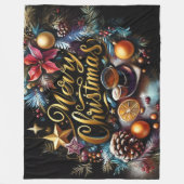 Pastel Zeichnete eines Weihnachtsbeiches Fleecedecke (Vorderseite)