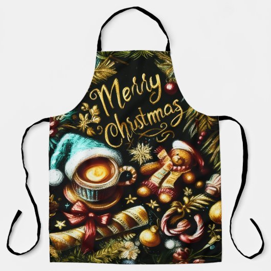 Pastel Zeichnete eines Weihnachtsbeiches Schürze (Vorderseite)
