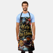 Pastel Zeichnete eines Weihnachtsbeiches Schürze (Getragen)