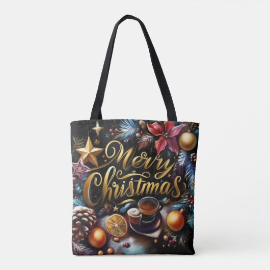 Pastel Zeichnete eines Weihnachtsbeiches Tasche (Rückseite)