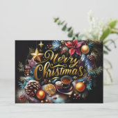 Pastel Zeichnete von Christmas Whimsical Feiertagskarte (Stehend Vorderseite)