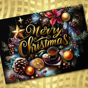 Pastel Zeichnete von Christmas Whimsical Feiertagskarte