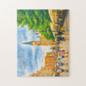 Pastel zeichnete von Danzigs langer Markt mit Kirc Puzzle (Vertikal)