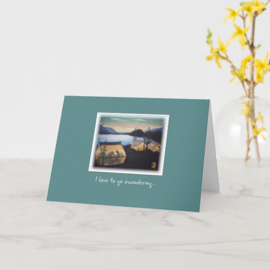 Pastel zelt bei Sonnenuntergang zum Ehemann Karte (Gelbe Blume)