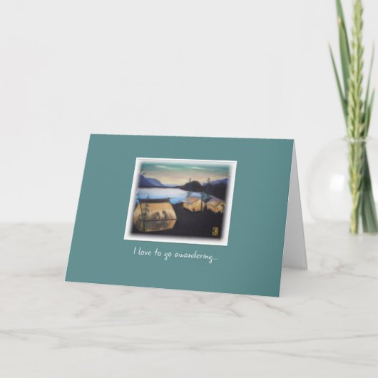 Pastel zelt bei Sonnenuntergang zum Ehemann Karte (Vorderseite)