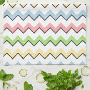 Pastel Zickzack Drop Shadow von Shirley Taylor Geschirrtuch