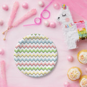 Pastel Zickzack Drop Shadow von Shirley Taylor Pappteller (Party)
