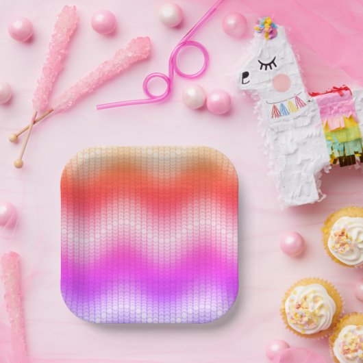 Pastel Zickzack Pappteller (Party)