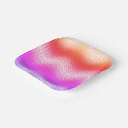 Pastel Zickzack Pappteller (Gewinkelt)