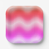 Pastel Zickzack Pappteller (Vorderseite)