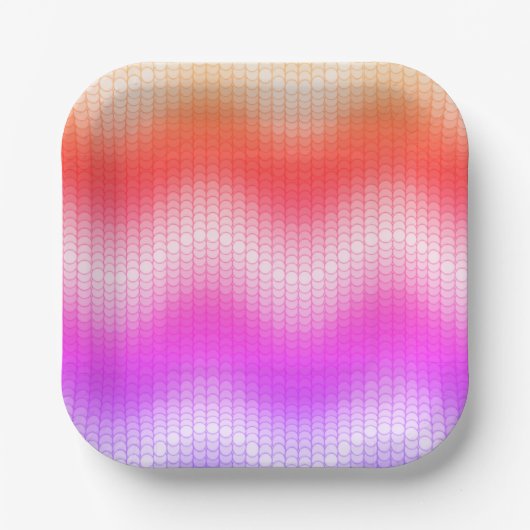Pastel Zickzack Pappteller (Vorderseite)