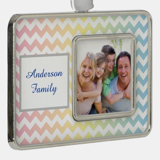 Pastel Zickzack Rahmen-Ornament Silber (Rechts)