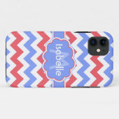 Pastel Zigzag Mit Monogramm Case-Mate iPhone Hülle (Rückseite (Horizontal))