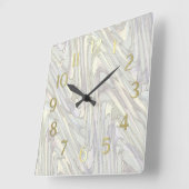 Pastel ZigZag Muster Quadratische Wanduhr (Winkel)