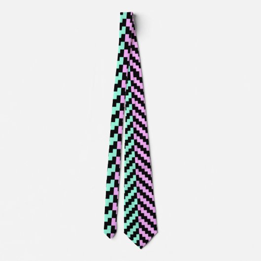 Pastel Zigzag Neck Tie Krawatte (Rückseite)