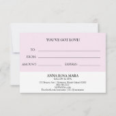 *~* Pastelblasen Trendy BeAUTY GIFT CARD (Rückseite)