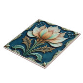 Pastelblätter auf Aquamarin Fliese (Seite)