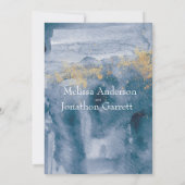 Pastelblau-Aquarellfarben-Rose Einladung (Rückseite)