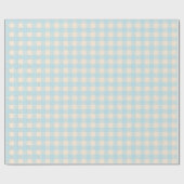 Pastelblau blauer Gingham kariert geprüft Geschenkpapier (Flach)
