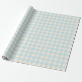 Pastelblau blauer Gingham kariert geprüft Geschenkpapier (Ungerollt)